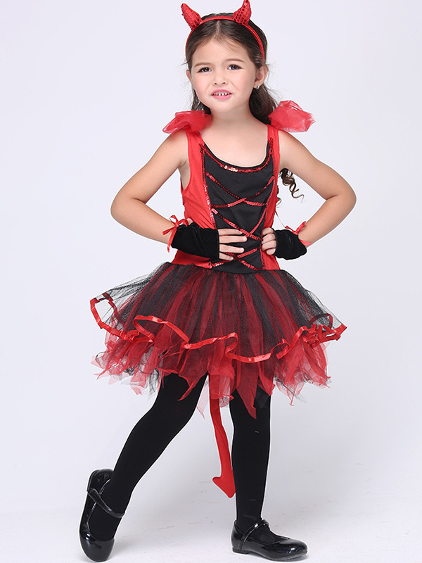 Kids Little Devil Halloween Cosplay Costume 
